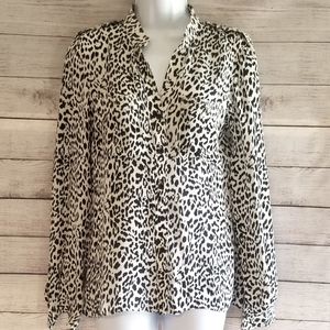 Parker Black and White Dressy Blouse